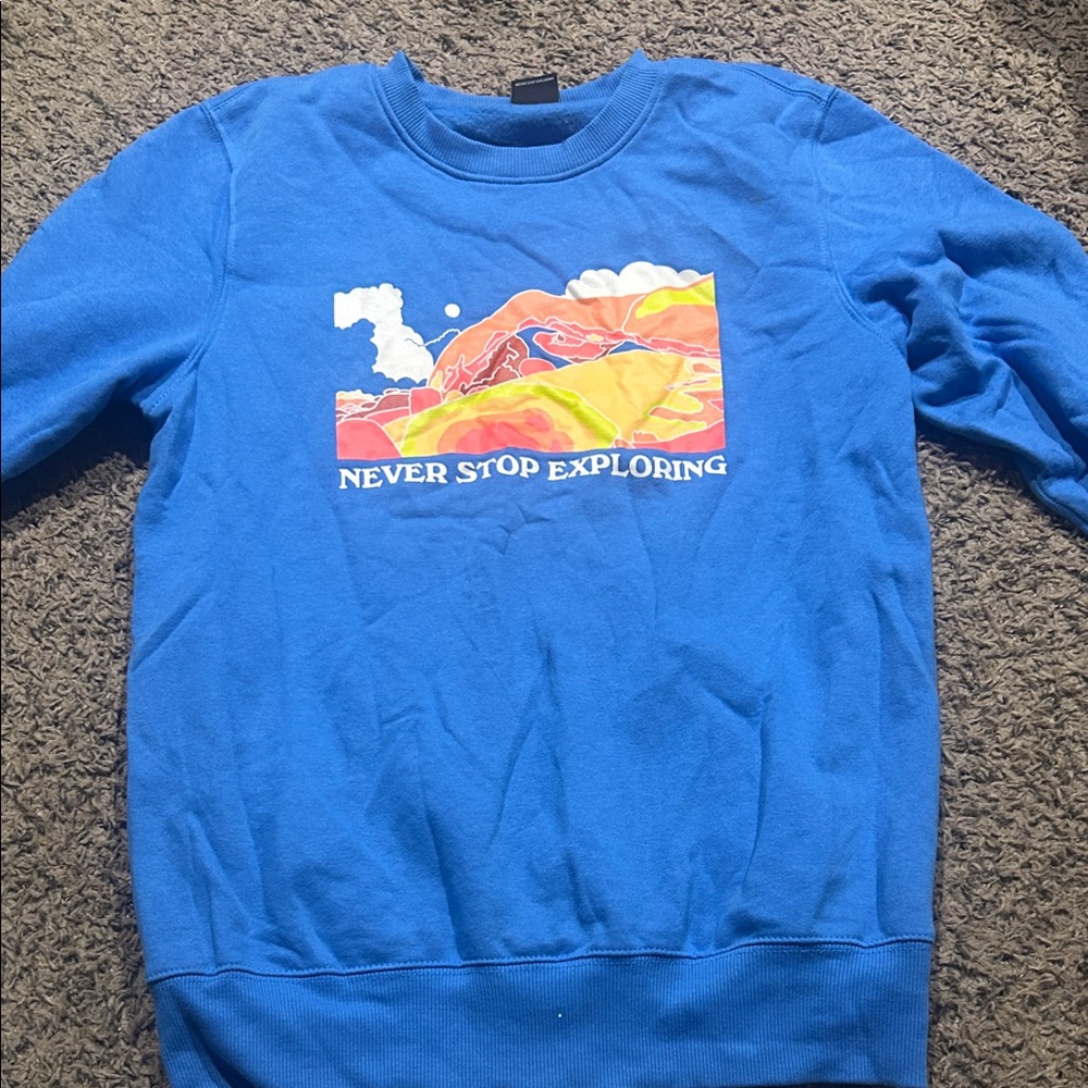 Blue Northface Crewneck Sweatshirt